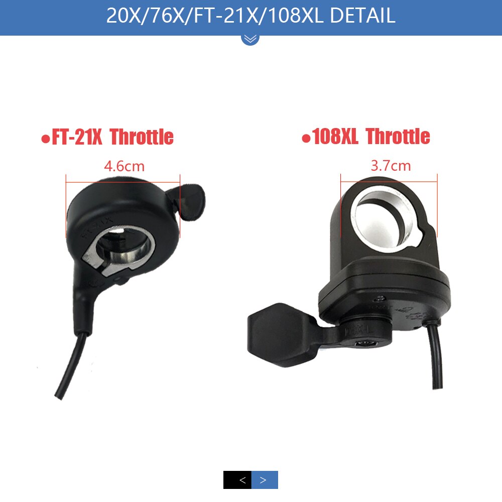 Electric Bicycle Thumb Throttle Lef/Right Side 24V-72V e-Bike Whole Throttle Half Twist Throttle Handle For Ebike Conversion Kit