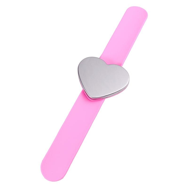 1pc Durable Magnetic Slap Bracelet Heart Shape Silicone Hand Band Wrist Strap Hand Decor for Kids: Pink