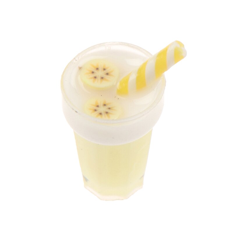 Carino mini Frullato di Ghiaccio Tazza di Panna Fragola Banana in Miniatura Casa Delle Bambole Accessori Cucina Giocattolo