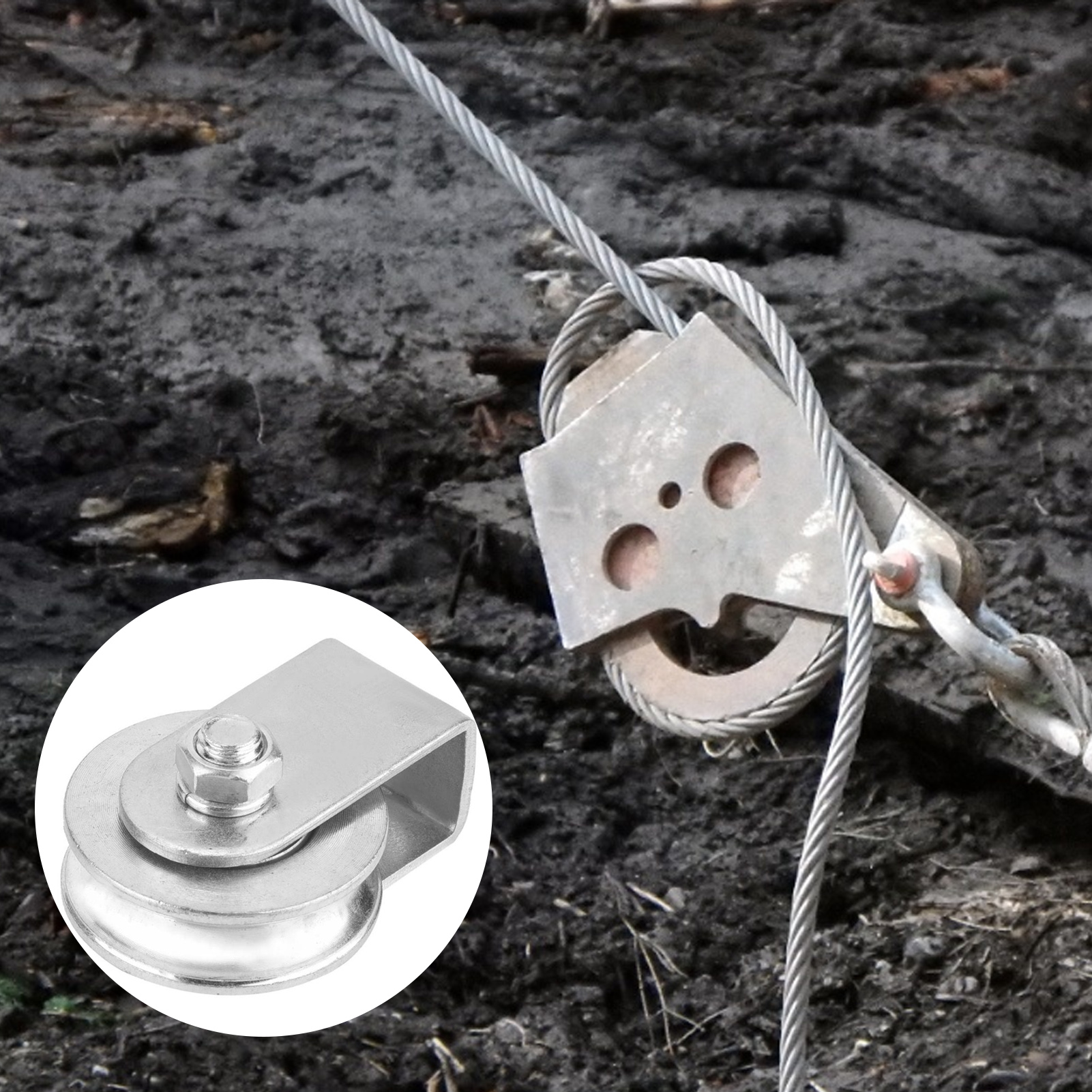 0.3 Tons Pulley Block Loading Single Swivel Pulley Roller Lifting Wheel for Wire Rope Pulley Block Wheel Loading in stock