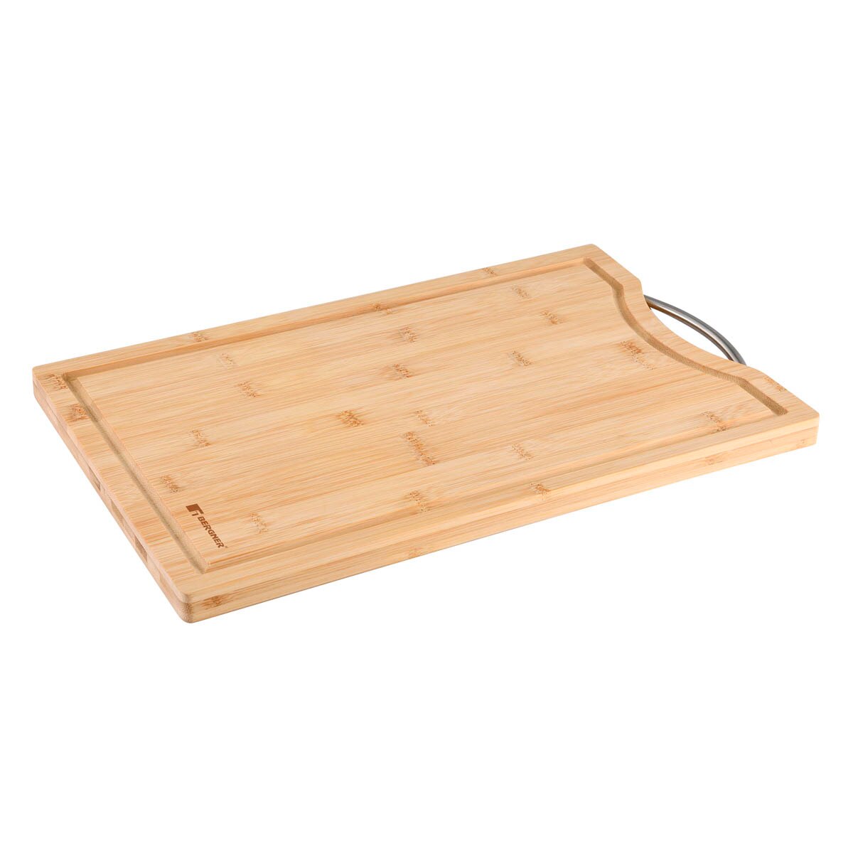 Tabla de cortar Bambú de Bergner, moderna, , , resistente, duradera, ligera, limpieza, mango acero inoxidable, tacto agradable, tablas de cortar, tabla de cortar