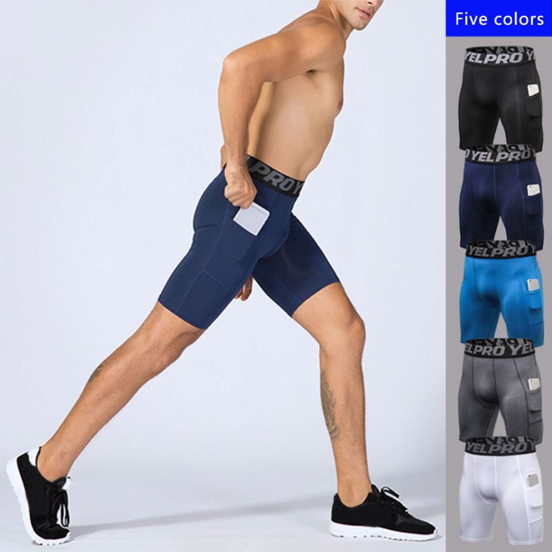 5 Kleuren Mens Plus Size Compressie Shorts 2 Zijzakken Quick Dry Sport Leggings Ultra Brede Letters Tailleband Baselayer Runnin