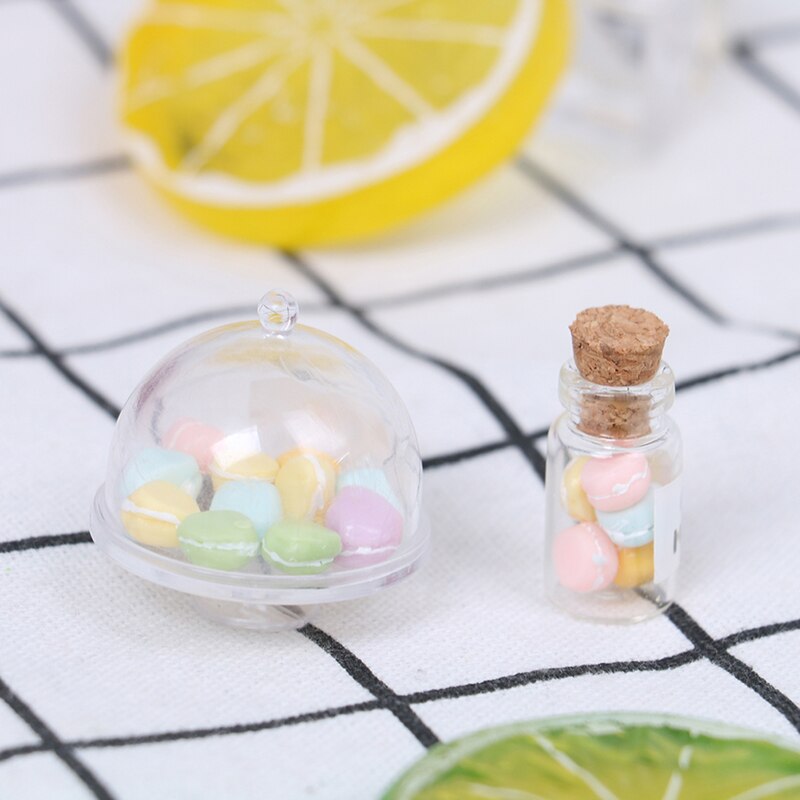 1Set Cute Mini 1/12 Scale Miniature Dollhouse Macaron Pretend Play Kitchen Doll Food Dessert Accessories Toy