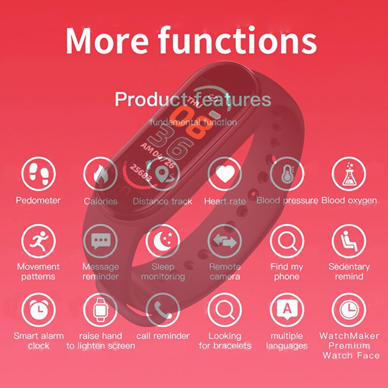 Smart Bluetooth APP bracelet, removable USB charging, step count PR blood pressure Sop2 health monitoring Sports bracelet