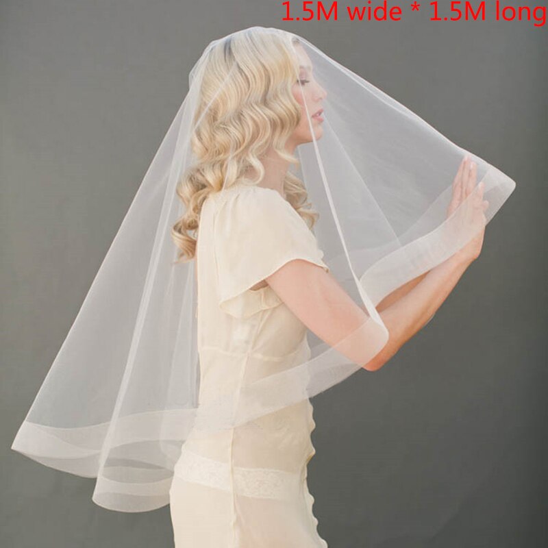 Veu de Noiva mariée valse voile 150 CM 200 CM 300 CM une couche Tulle Long Mariage voile Mariage mariée femmes pas cher accessoires de Mariage