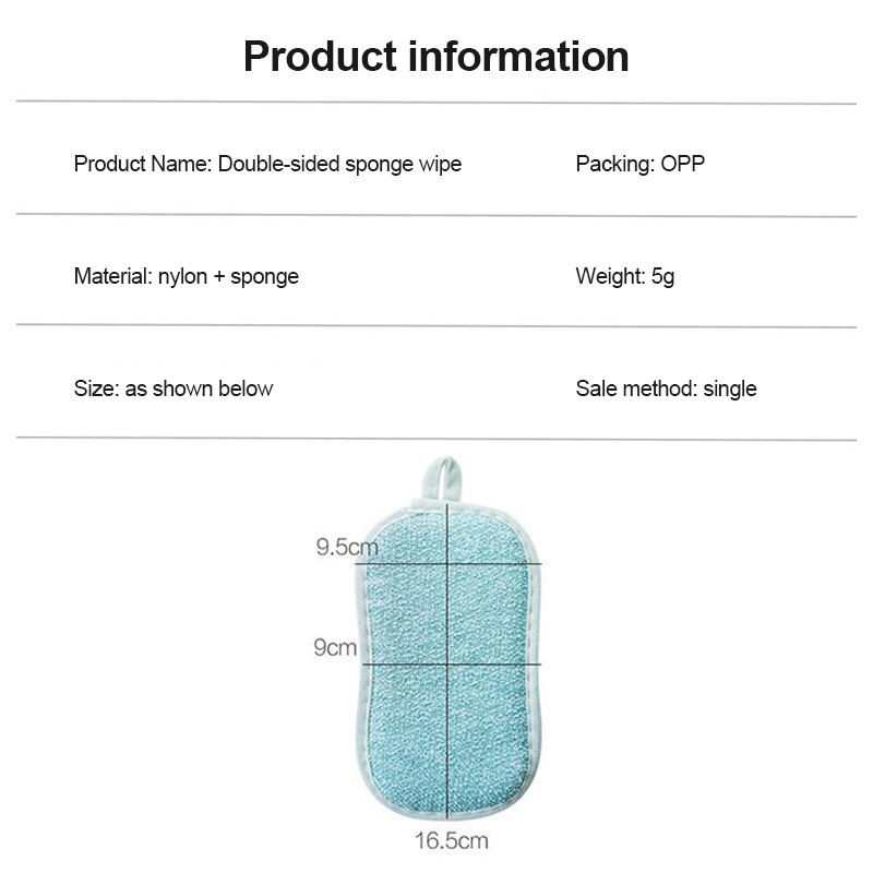 Double-layer Super Absorbent Microfiber Scouring Pad Household Non-stick Anti-grease Cleaning Brush Wiping Towel Kitchen Tool