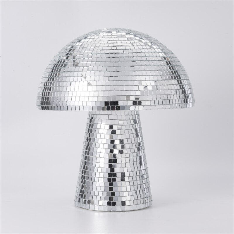 Mushroom Disco Ball Mirror Glass Brick Mushroom Disco Ball Handmade Multifunctional Party Festive Home Decoration: Silver oversized
