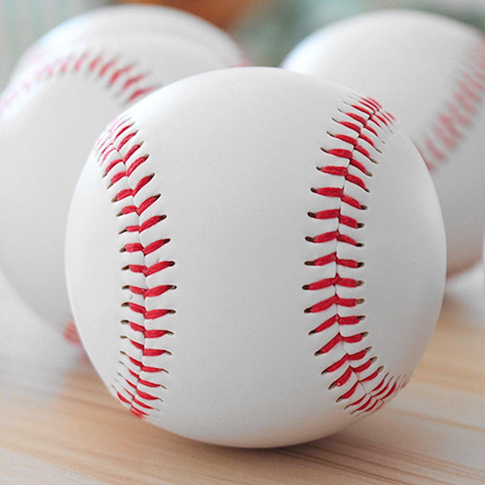 2pcs 9 Inch Universal Handmade Baseballs PU Hard and Soft Baseball Balls Softball Ball Training Exercise Baseball Balls