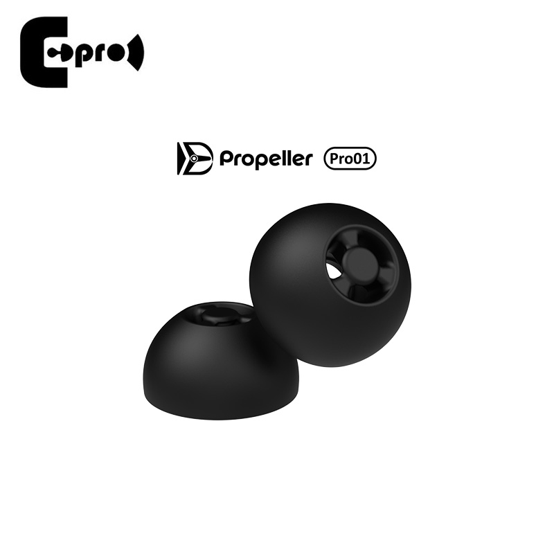 ePro Propeller Pro01 S/M/L Size Replacement Silicone Eartips with Phase Plug and Cone for 3.9-5mm In-Ear Earphone (3 Pairs)