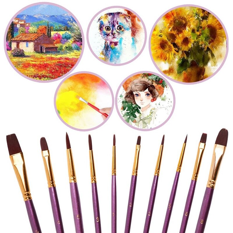 20 stk pensel sæt kunstner pensler til akvarel, olie malerier lærred, keramik, ler, træ & modeller