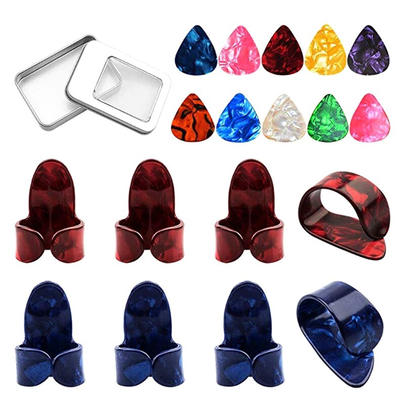 19 stuks/set gitaarplectrums wijsvingerplectrums voor elektrische akoestische gitaren ukelele  n0ha