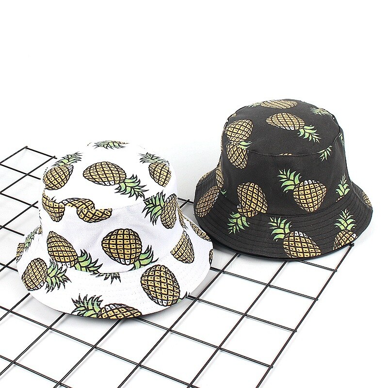 Chapeau ananas printemps été accessoires bob hip hop chapeau japonais harajuku unisexe chapeau de pêcheur femme