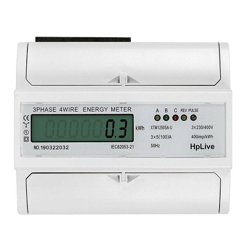 3 Phase Electric LCD Digital Energy Meter For DIN Rail Power Meter 4 Wire Power Consumption Wattmeter With Operating Instruction
