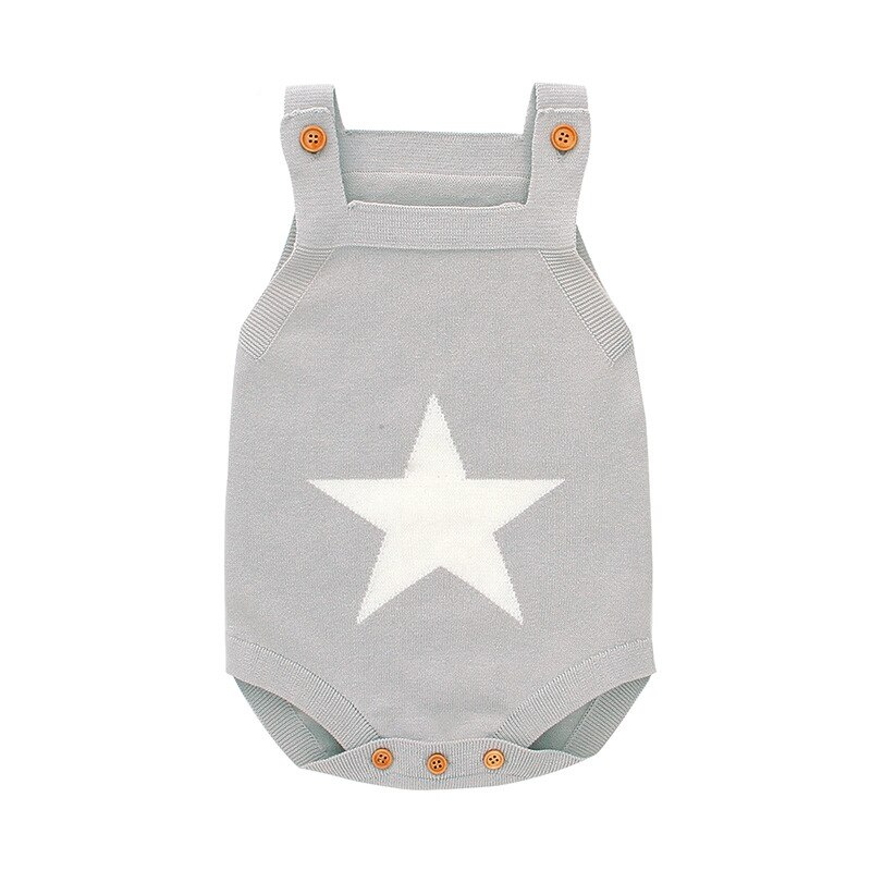 Neugeborenen Baby Bodys Sommer Für Jungen Mädchen Onesie Stern Gestrickte Kleinkind Overall ärmellos Kleinkind Overall freundlicher Körper oben