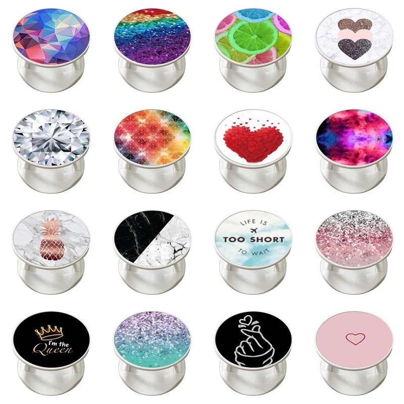 Round Finger Grip Mobile Phone Holder Expanding Stand Grip Support Anti-Fall Foldable Universal for Smartphone