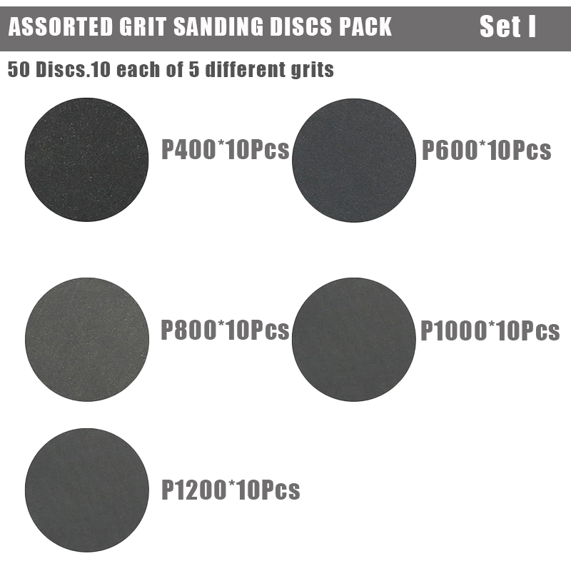 50 Pcs 3 Inch 75mm Sanding Discs Wet/Dry Hook and Loop Sandpaper Assortment 60 To 10000 Grits Abrasive Grinding Disc Polishing: Yellow