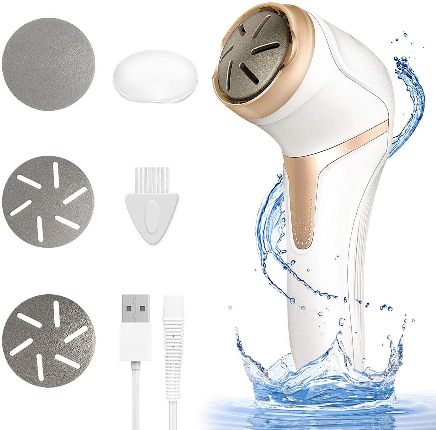 PRITECH Electric Feet Callus Removers Rechargeable Foot File with 3 Grinding Heads Portable Waterproof Feet Care: Default Title