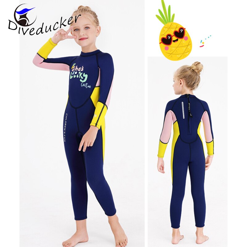 2.5mm neopreen wetsuits kinderzwemkleding duikpakken lange mouwen meisjes surfen kinderen rashguards snorkel eendelig snorkelen