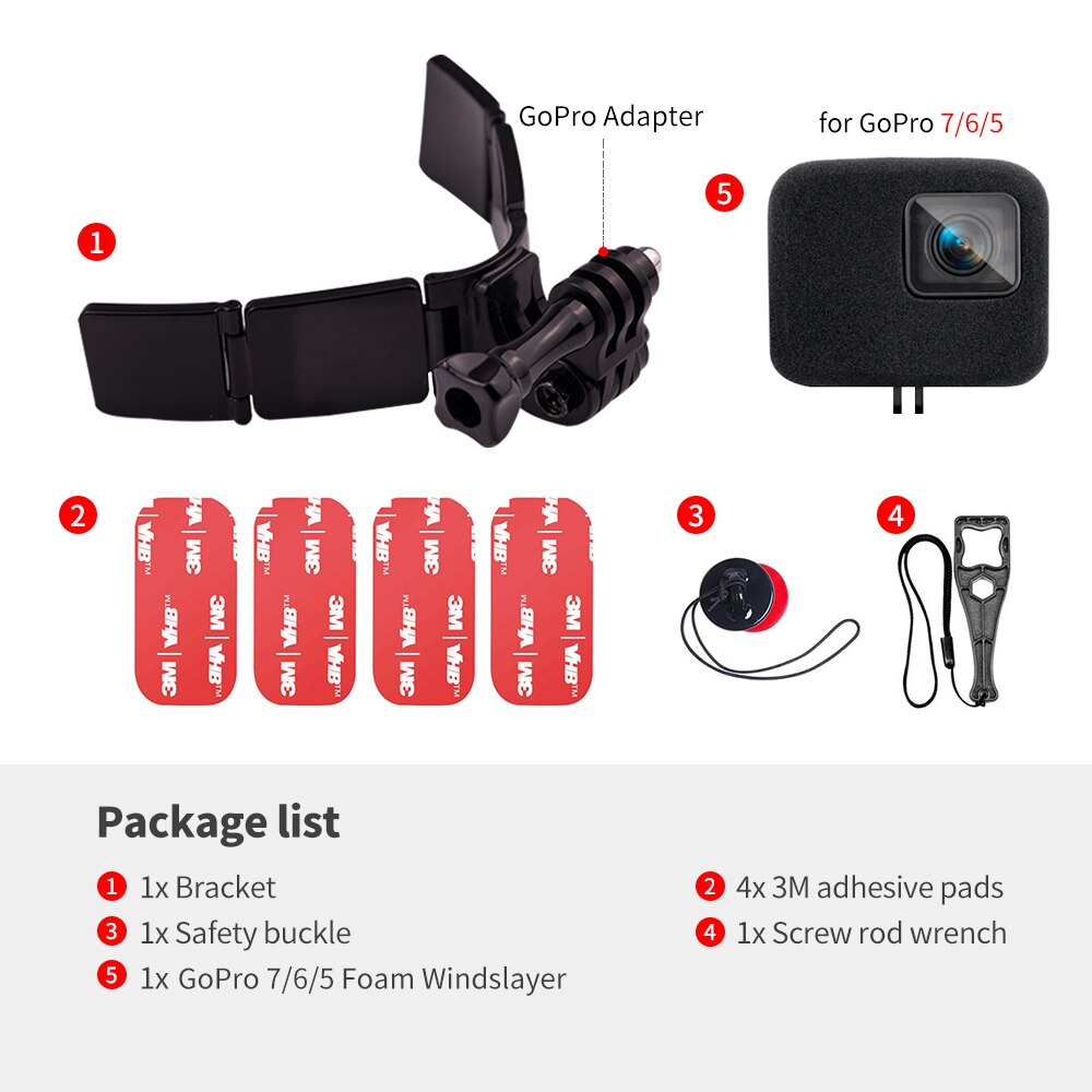 TUYU nowy Upgrade motocykl rower kask podbródek uchwyt na GoPro Max Hero 10 9 8 Insta360 OneR X2 DJI h9 akcesoria do kamer: for GoPro 5 6 7 kit
