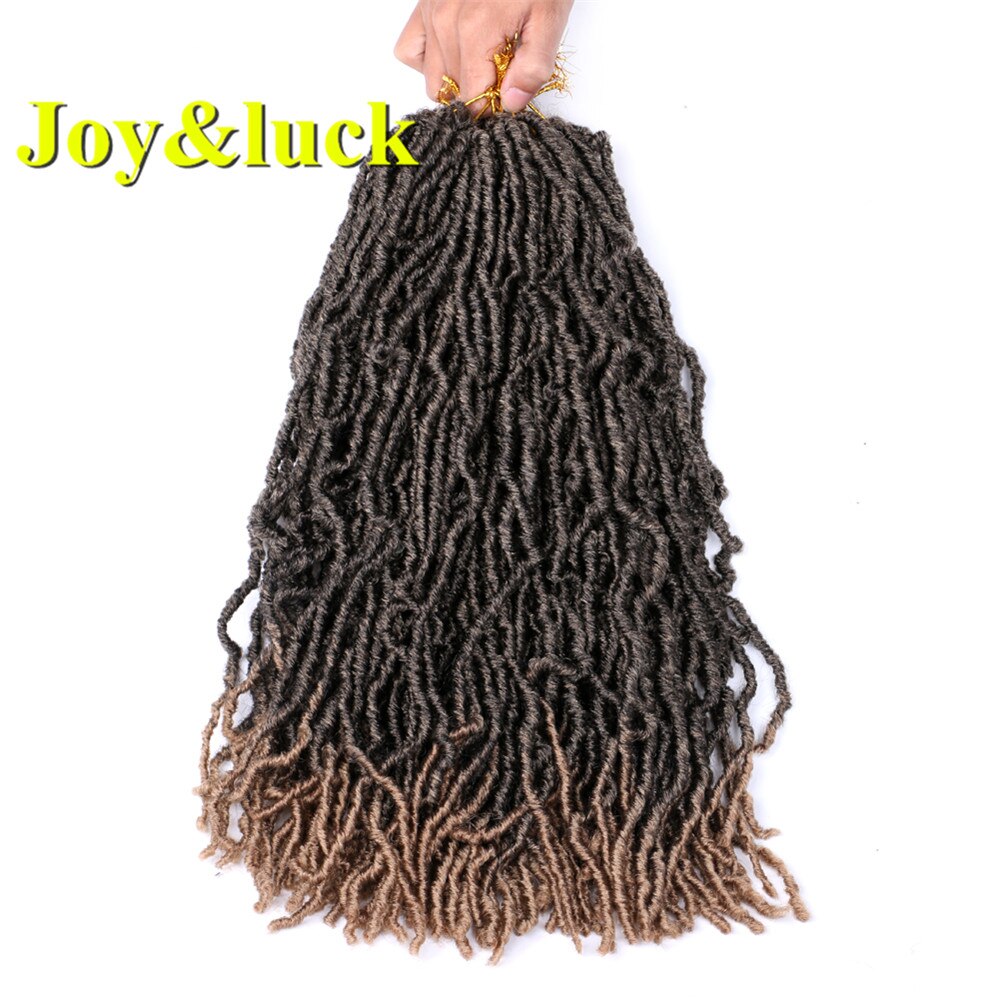 Trenzas de Crochet de Joy & luck Nu Locs, trenzas de pelo sintético de 18 pulgadas para trenzas de mujer