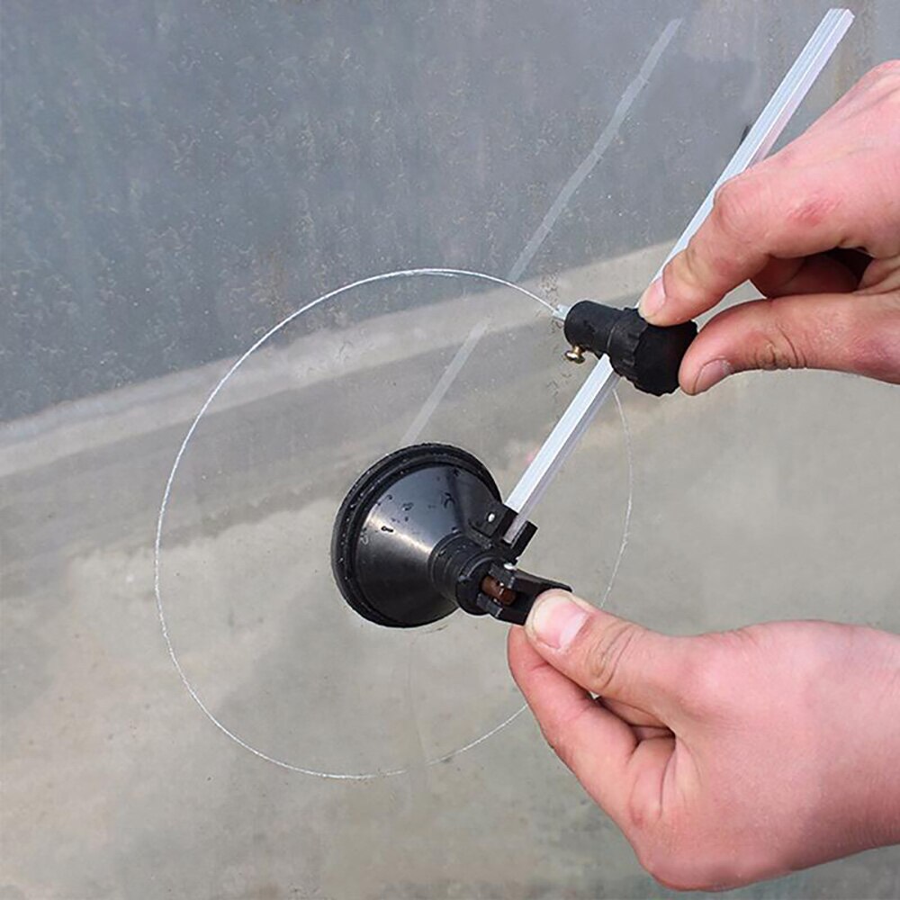 220Mm Lengte Glassnijder 6 Wiel Kompassen Circulaire Snijden Met Zuignap Cirkel Voor
