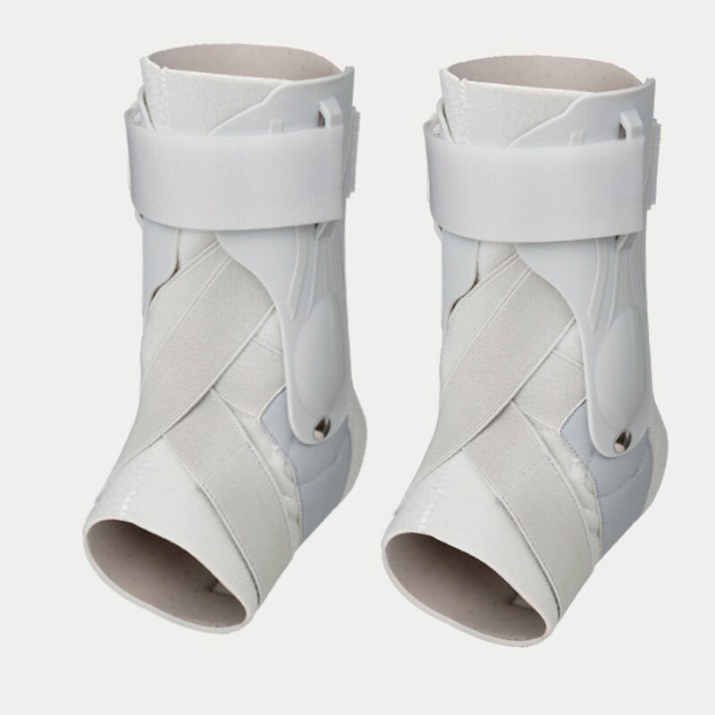 Adjustable Foot Protector Sprain Orthosis Ankle Support Joint Fixed Ankle Brace Stabilizer Sleeve Guard Sports Basketball Strap: Gray 1Pair / L