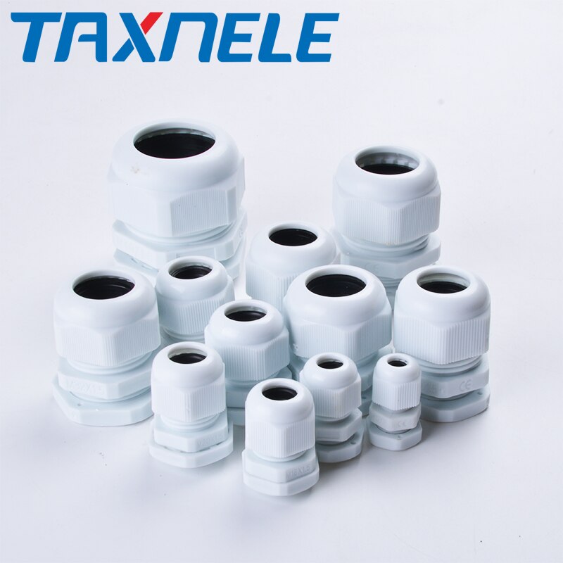 10 sztuk M12 M16 M18 M20 M22 M24 nylonowe dławnice kablowe, stawów i IP68 plastikowy robić kabla zamocowana głowica