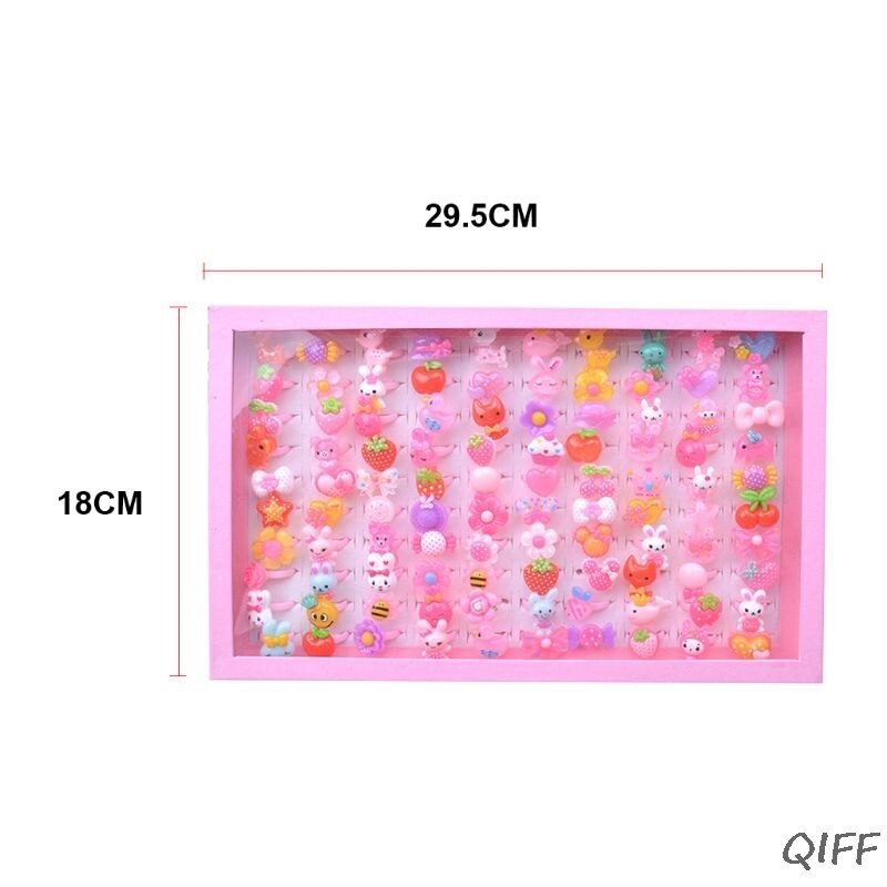 Mixed Color lovely Rings Children's Day Jewelry Plastic Kids Ring for Girls with Different Style Animal Fruit as