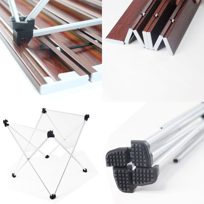 Portable Folding Aluminum Alloy Camping Table, Ultralight Compact with Carry Bag for Outdoor,Fishing & Hiking Brown