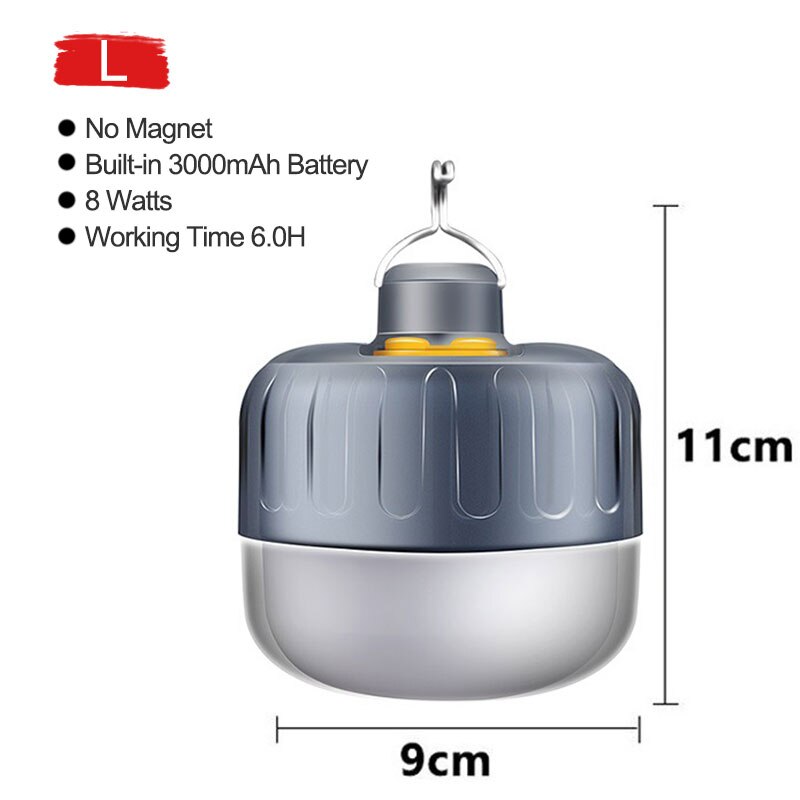 Portable Lantern Camping Lights USB Rechargeable IP65 Waterproof Lamp LED Lantern Emergency Lights Outdoor Hanging Tent Light: L