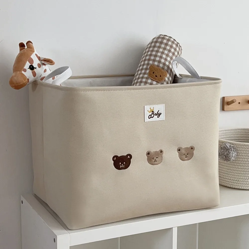 Caja de almacenamiento de dibujos animados, armario de tela a prueba de polvo para juguetes de niños, caja de almacenamiento de ropa, Cubo de almacenamiento portátil para dormitorio