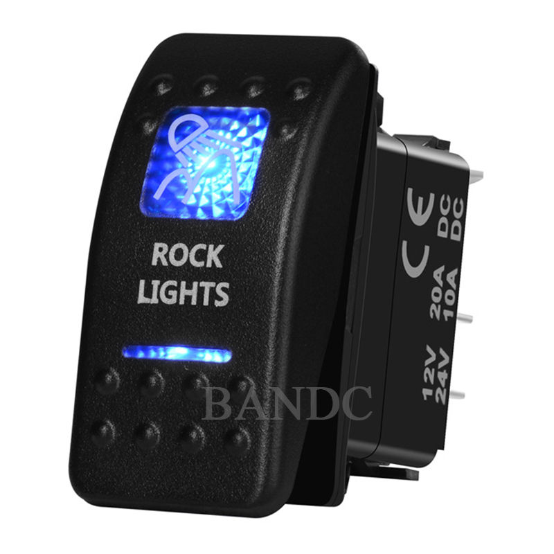 Barre lumineuse Led bleue 12V, interrupteur à bascule antibrouillard, 5 broches ON-OFF, 3 positions, interrupteur à bascule pour voiture, bateau, Yacht marin 12V/20Amp