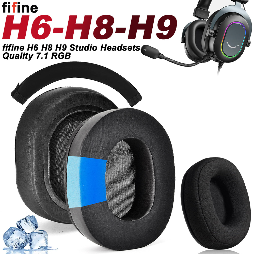 Earphone pads For Fifine H6 H8 H9 7.1 replacement Earpads headphones Earmuffs Soft Mesh cloth Memory Covers Sponge Protein