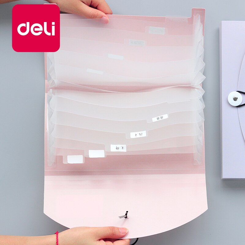 Deli 2PCS File Folder Organ Bag A5 Organizer box Paper Holder Document Folder Multi-function Storage Finishing Office Supplies