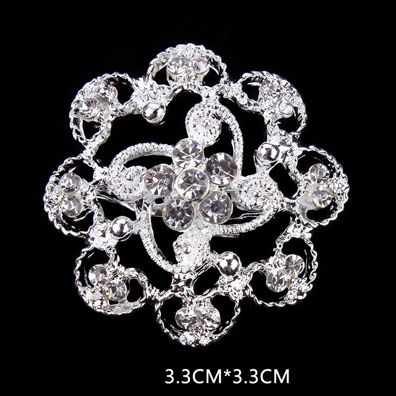 Fabriek Directe Verkoop Diverse Gold Plated Kleur Crystal Rhinestones Bloem Mode Broche Pins voor Vrouwen Diverse: 5457silver
