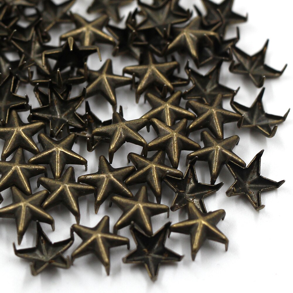 100Pcs Star Vorm Klinknagels Sliver Metalen 5 Klauwen Studs Ambachten Diy Voor Lederen 10 Mm Studs En Spikes Voor kleding Punk Accessoires