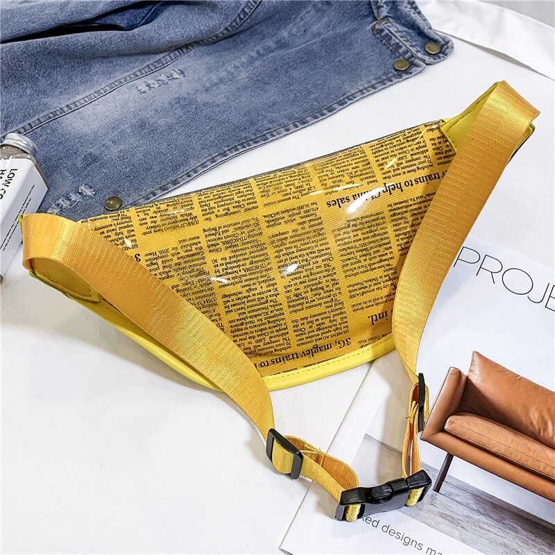 Dames letter print pvc heuptas heuptas reis heuptas portemonnee borsttas