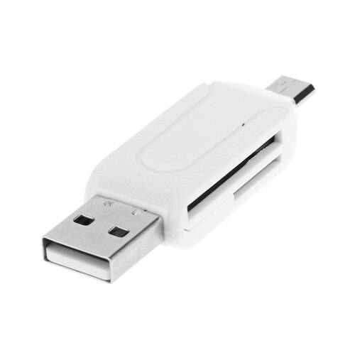 USB2.0 Micro lecteur de carte USB OTG pour TF SD carte mémoire PC accessoires de téléphone portable pour Samsung: WHITE