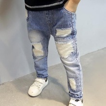 Drenges jeans løse afslappede forårsdrengbukser, børnejeans børnetøj 4 -14 årige denimbukser til drenge