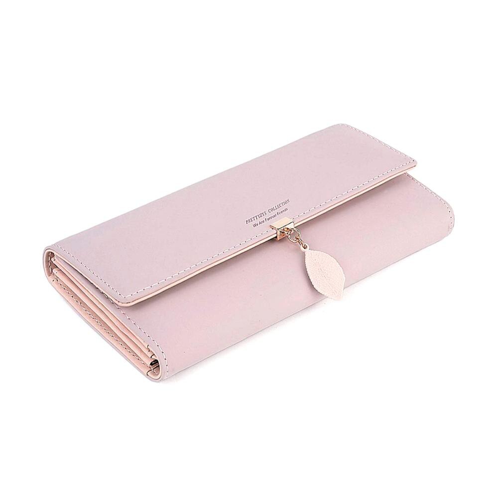 Porte-monnaie rose pour femmes, poche pour téléphone, cartes Patchwork, portefeuille Long avec pompon, court, portefeuilles avec fermeture à glissière: Pink