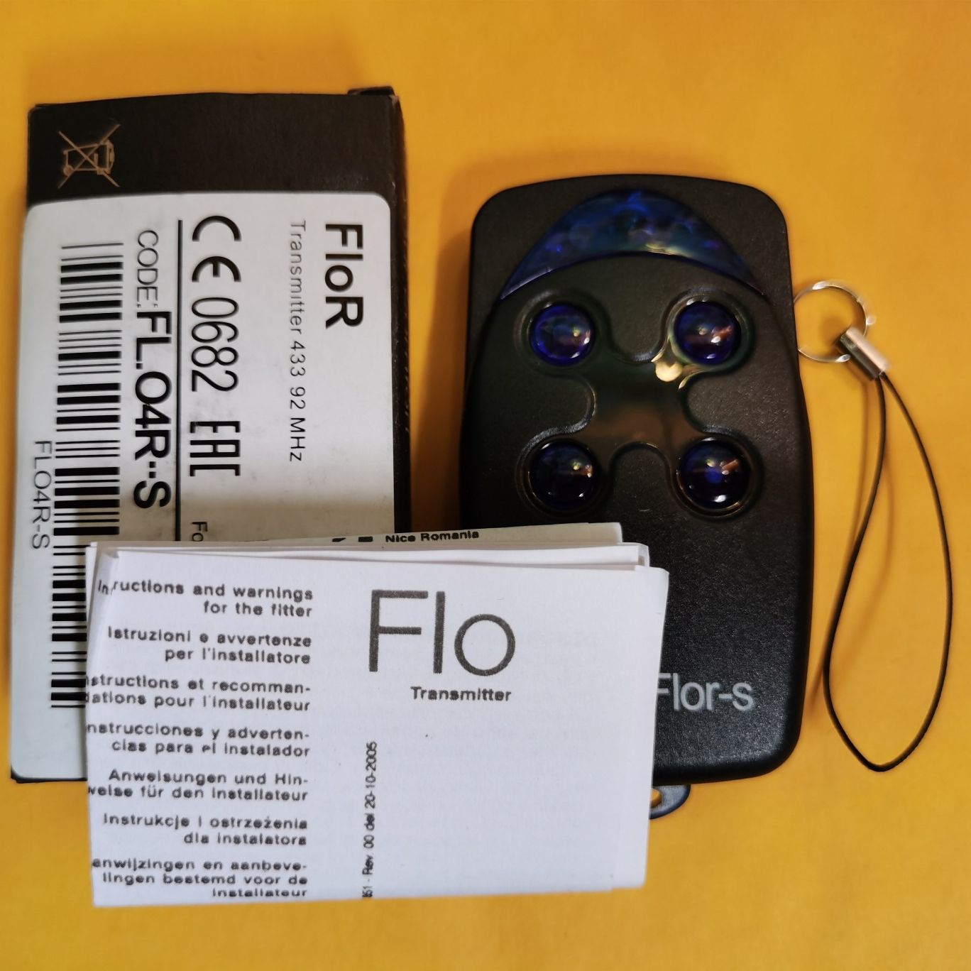 nice Era Inti door remote control transmitter 433.92MHz for Era ONE 2 ON2E remote control 433 MHz: flo4rs