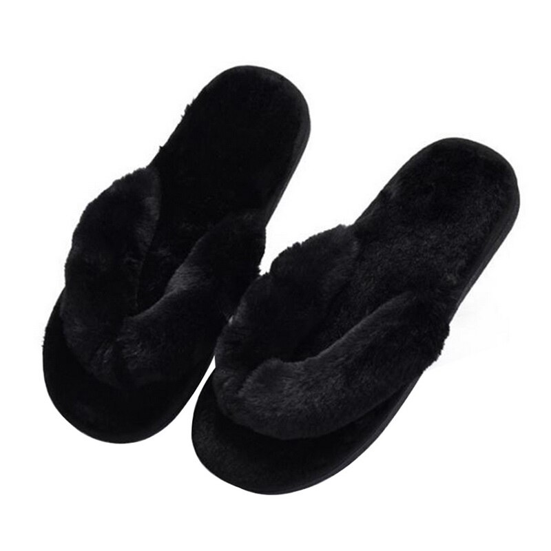 Knuffis Flops pluche slippers bont pantoletten dames flip flops met pluche vrouwen, zwart, 36/37 EU Knuffis Flops pluche slippers bont pantoletten dames flip flops met pluche vrouwen, zwart, 36/37 EU