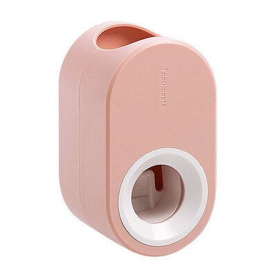 Toothpaste Squeezer Set With Toothbrush Holder Adhesive Automatic Toothpaste Dispenser For Kid Adult Bathroom badkamer accessory: Pink 01