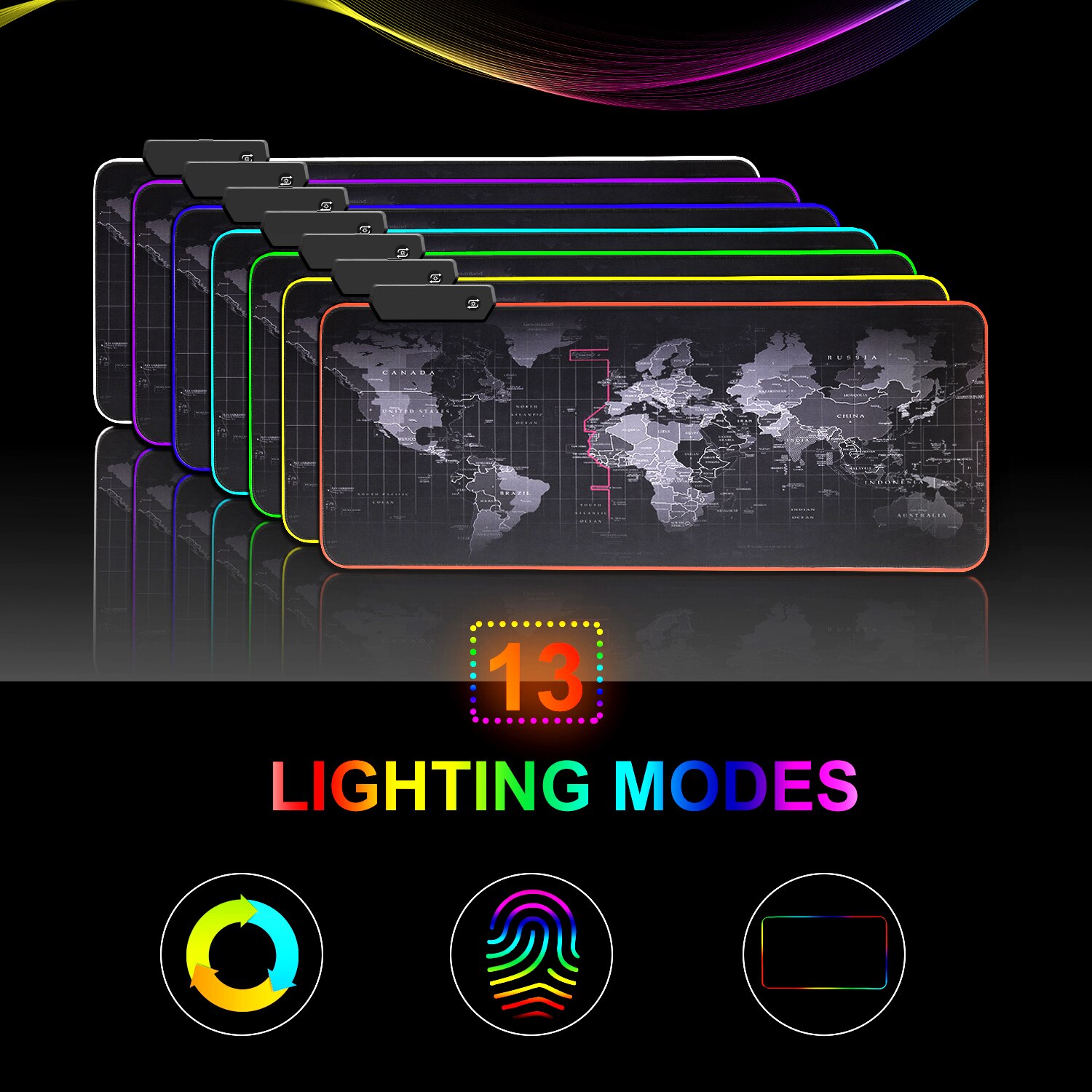 Gaming Muismat Rgb Grote Muismat Gamer Grote Muis Mat Computer Mousepad Led Backlight Xxl Oppervlak Mause Pad Toetsenbord bureau Mat