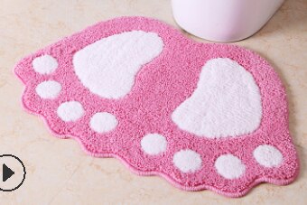 Big Feet Shaped Fiber Shaggy Fluffy Rug Hairy Non -slip Carpet Floor Mat Home Bedroom: Pink