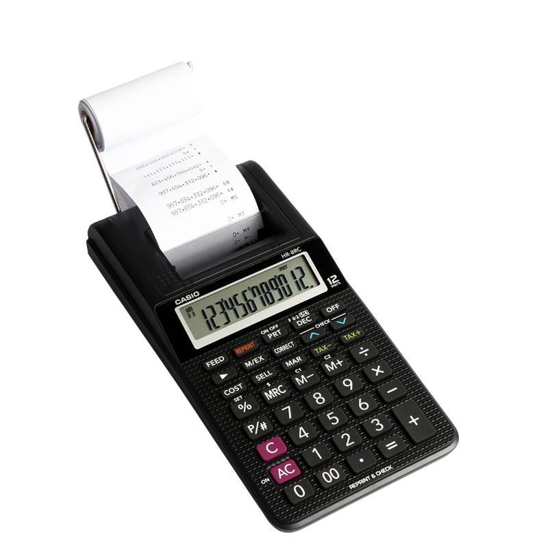 Printing Calculator Hr-8rc Battery And Dc Dual-purpose Desktop Leather Dual Power 12-digit Arithmetic Scientific Calculator