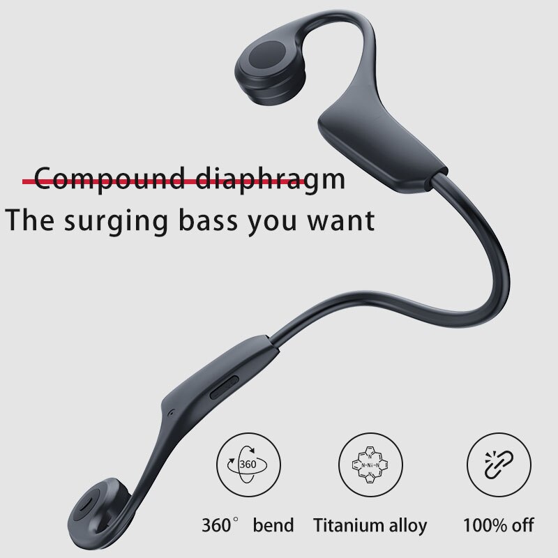 H10 Beengeleiding Waterdichte Oordopjes Ingebouwde 8Gb Geheugen Hoofdtelefoon Met Mic Bluetooth Headsets Voor Buitensporten Rijden