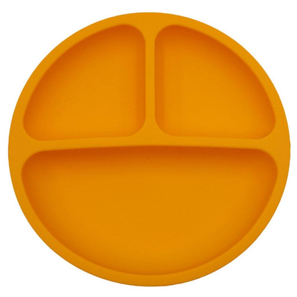 Vajilla de silicona para bebé, vajilla de almacenamiento de alimentos, platos de frutas, platos para alimentación para niños, cuencos, bandeja anticaída: Coral orange