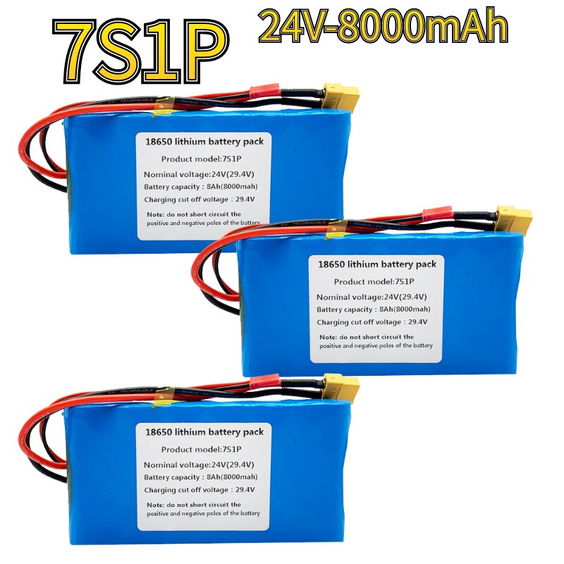New7s1p 24V 8000mah 18650 lithium ion battery pack is suitable for scooter toy bicycle with built-in BMS and charger sales