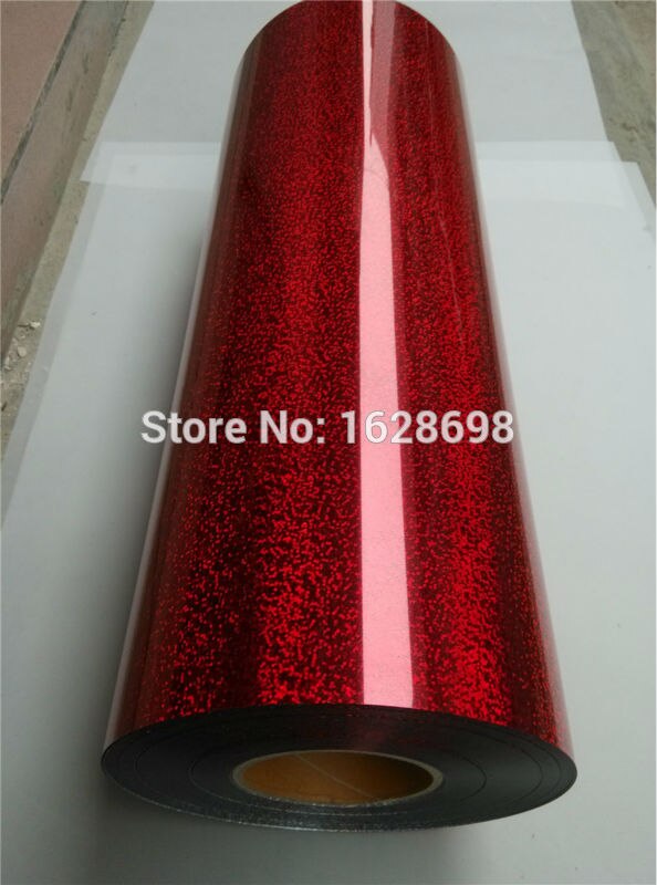 CDH-03 rode kleur hologram pu vinyl warmteoverdracht op kledingstukken met grootte: 50 CM X 100 CM